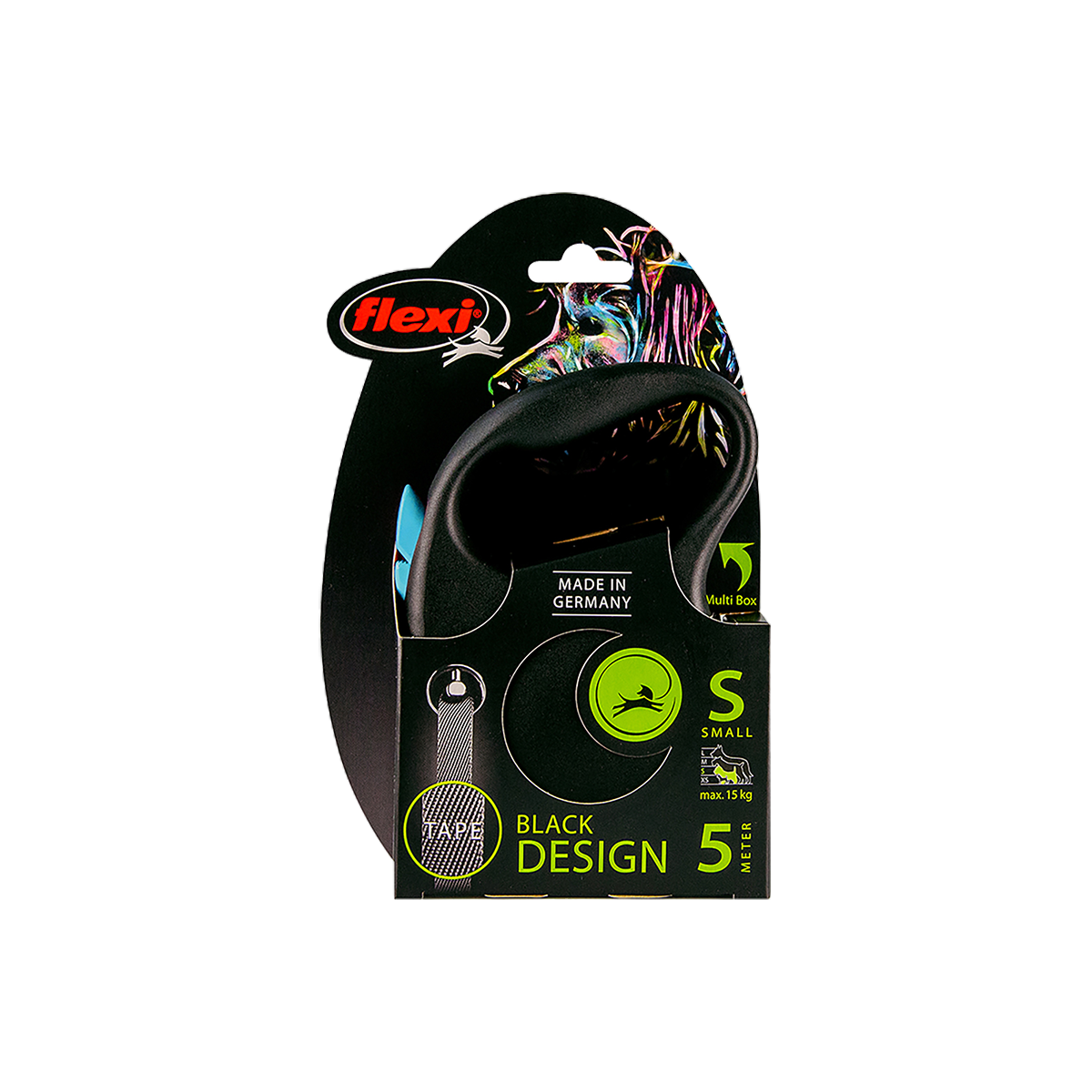 Guia retrátil Passeio Flexi Black Design Small 5M Cães 15Kg
