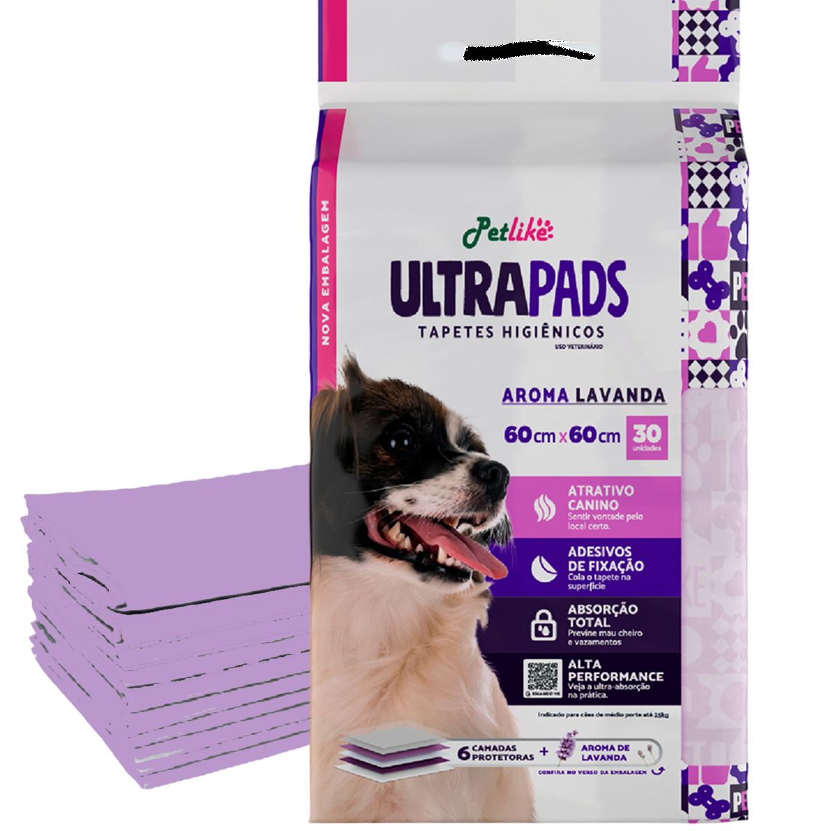 Tapete Higiênico Pet para Cães Super Aroma Lavanda 80x60 30u