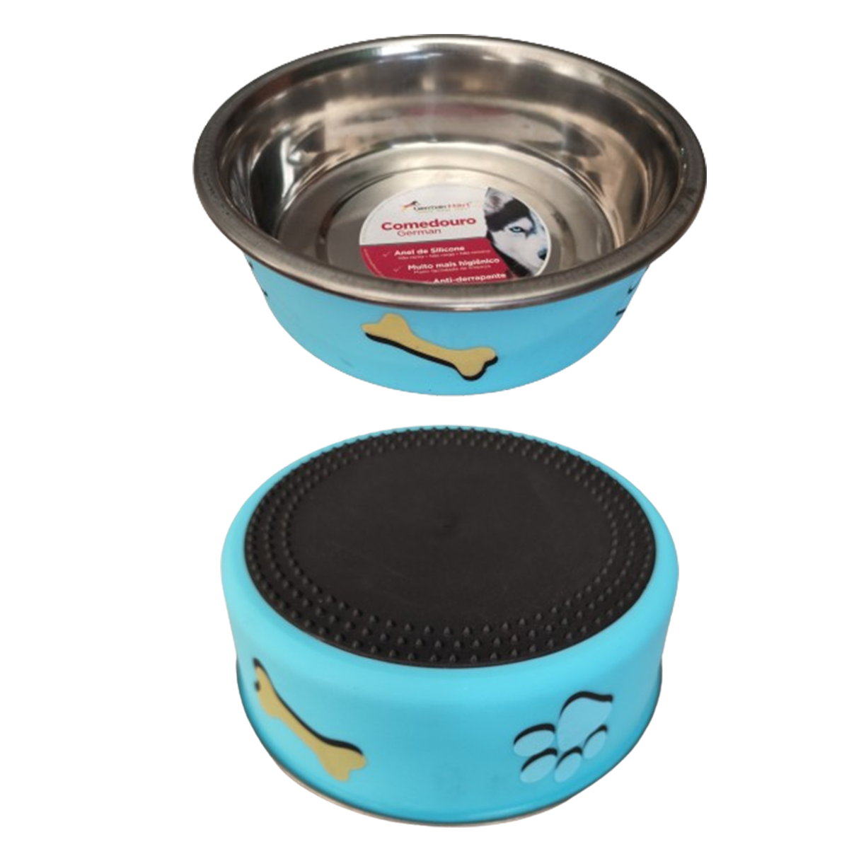 Comedouro Gato Cachorro Antiderrapante Premium Inox 800ml A