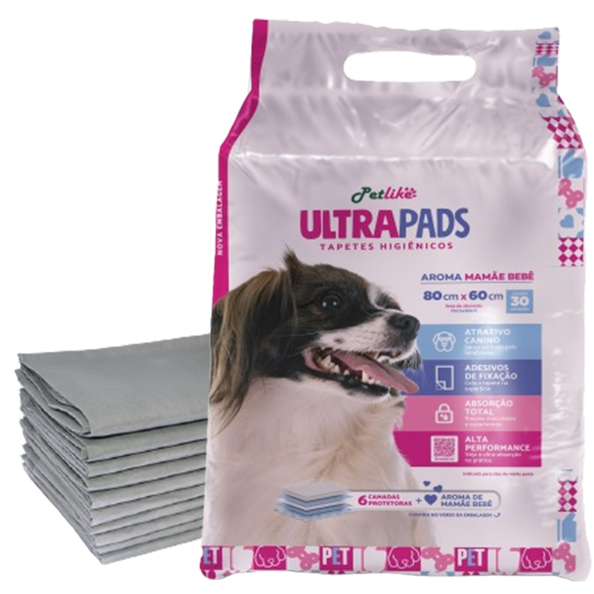 Tapete Higiênico Pet para Cães Super Aroma Bebê 80x60 30u