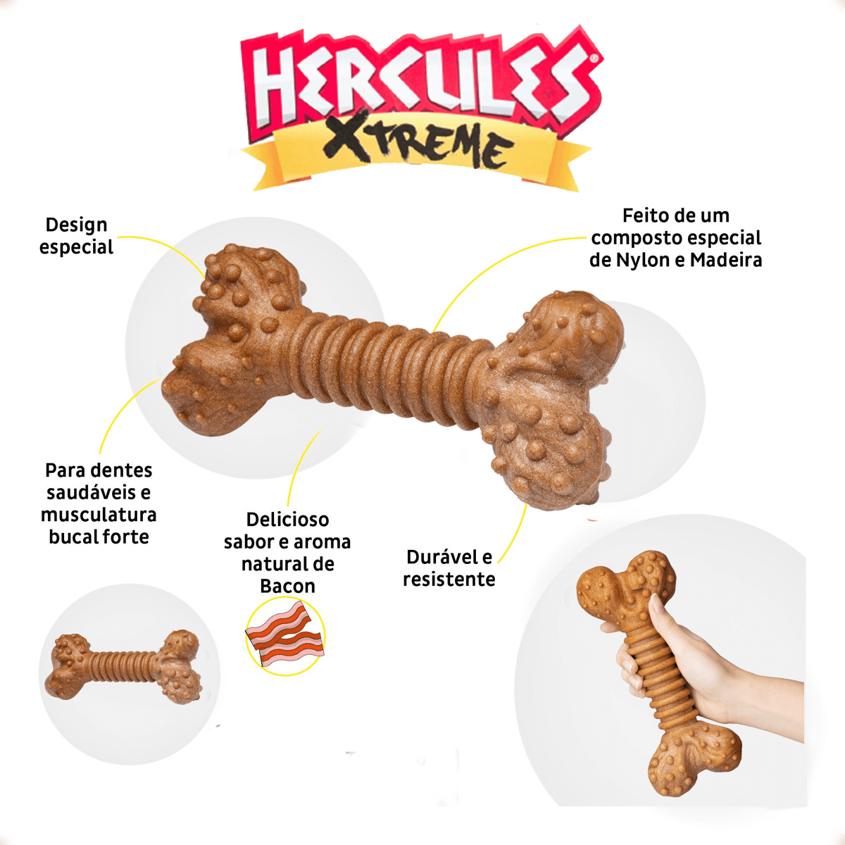 Mordedor pet Osso Grande Hércules sabor churrasco Importado
