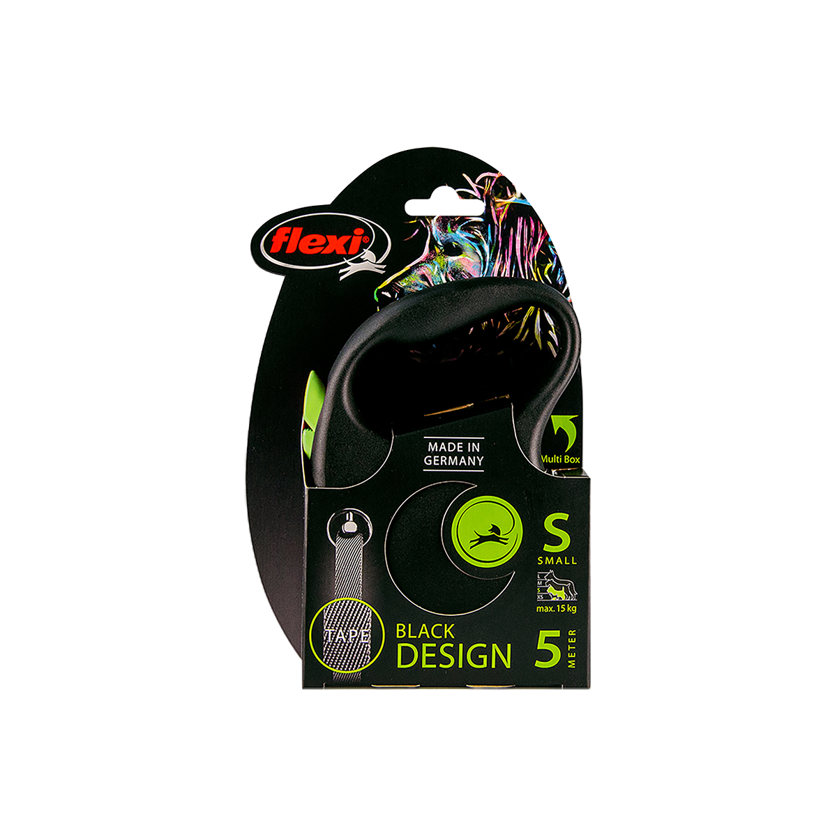 Guia retrátil Passeio Flexi Black Design Small 5M Cães 15Kg