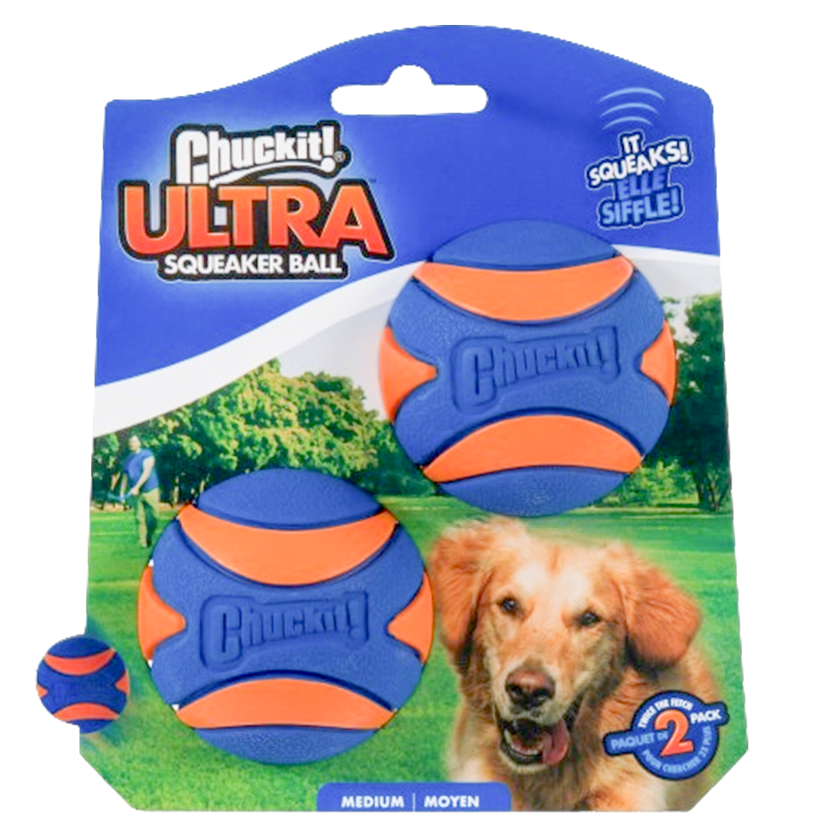 Brinquedo Pet Interativo Bolinha Borracha Apito 2 Unid ChuckIt