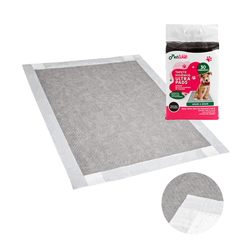Tapete Higiênico Pet para Cães com Carvão Ativado 60x60 30u