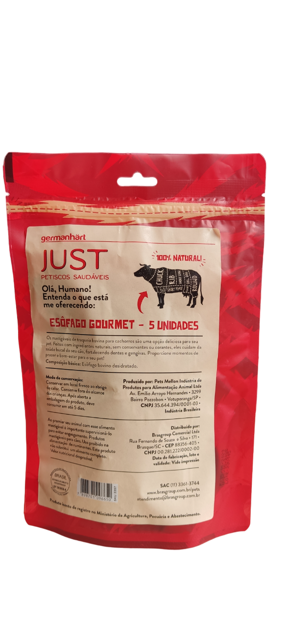 Petisco para cães Natural Mastigável Desidratado Esôfago Bovino