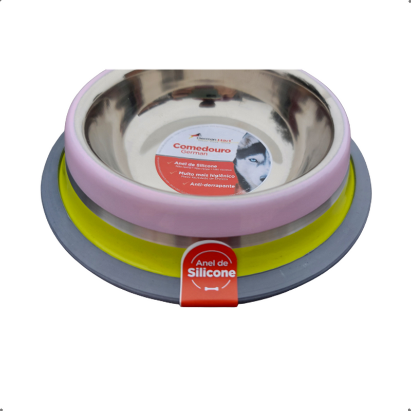 Comedouro Gato Cachorro Antiderrapante Premium Inox 450ml R