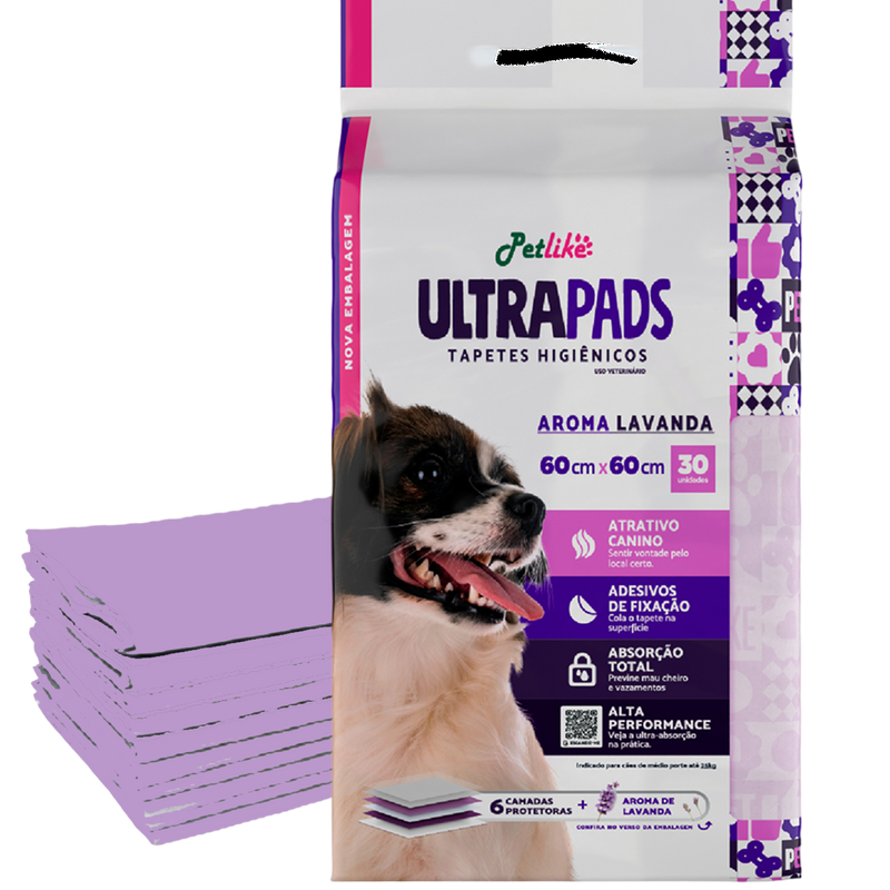 Tapete Higiênico Pet para Cães Super Aroma Lavanda 80x60 30u