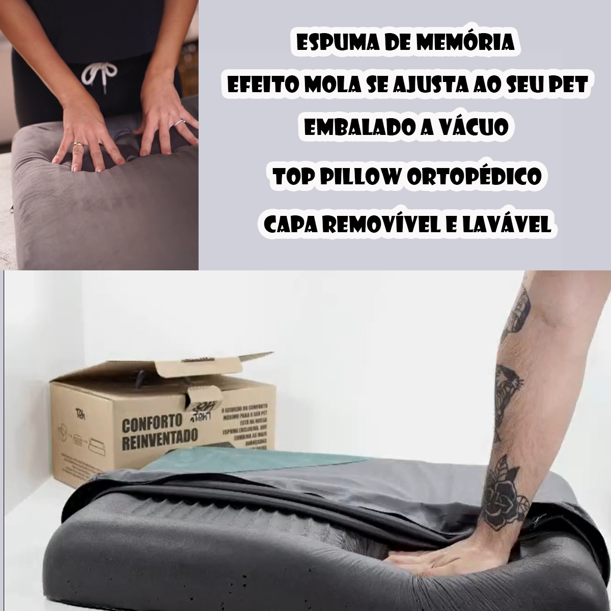 Caminha Colchão Pet Capa Lavável c/ Ziper Super Macia Premium