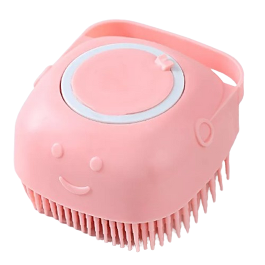 Escova e Dispensador de Shampoo Pet Banho Premium