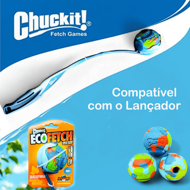 Brinquedo Pet Interativo Bolinha Borracha Sustentável material Reciclado 03 unidades