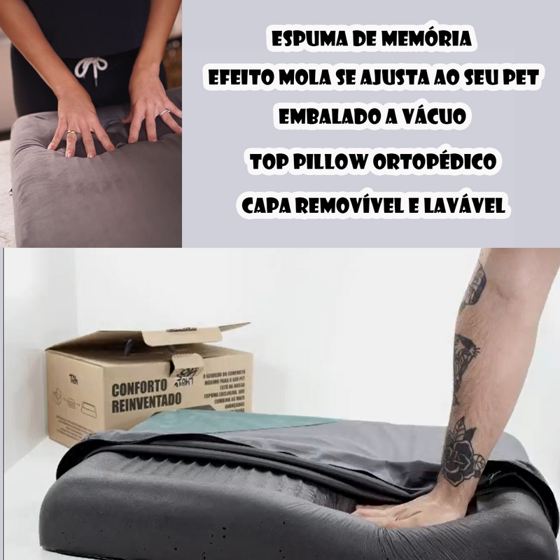 Caminha Colchão Pet Capa Lavável c/ Ziper Super Macia Premium