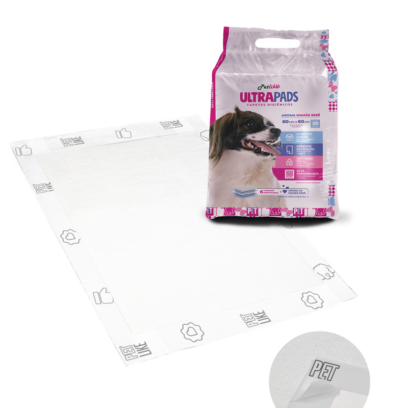 Tapete Higiênico Pet para Cães Super Aroma Bebê 80x60 30u
