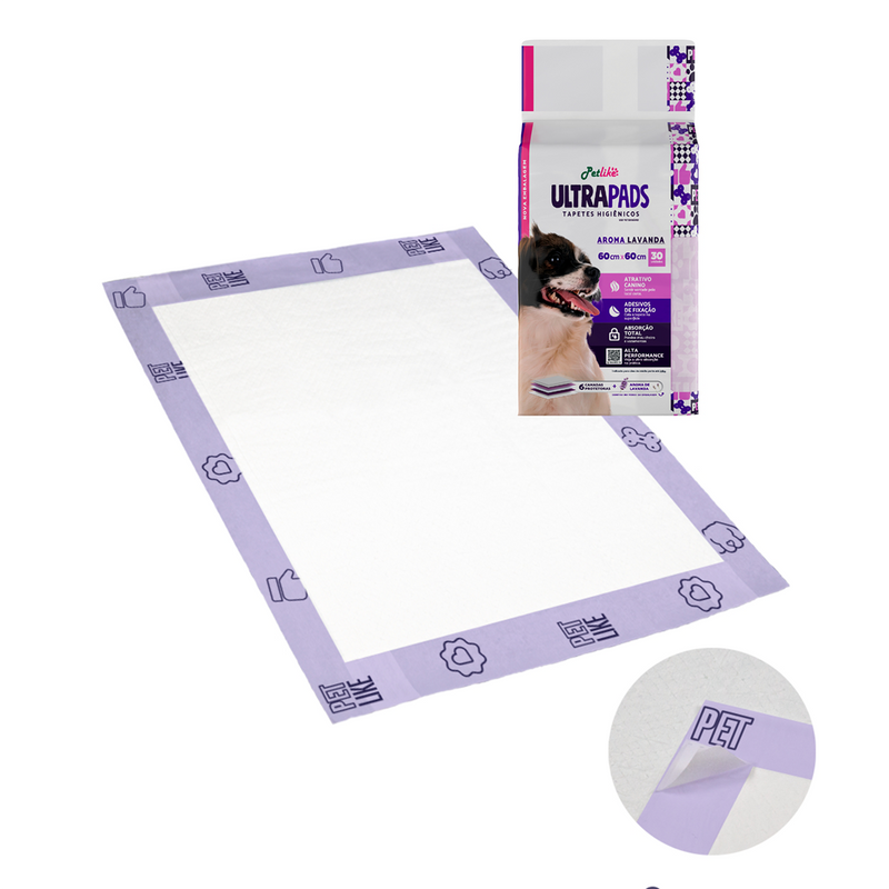 Tapete Higiênico Pet para Cães Super Aroma Lavanda 80x60 30u