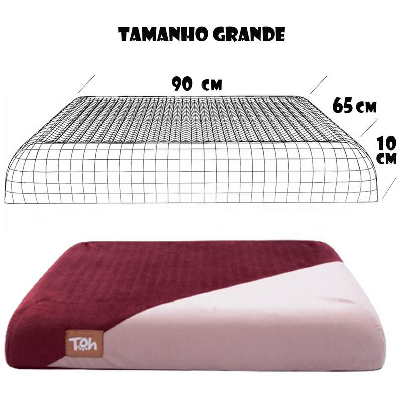 Caminha Colchão Pet Capa Lavável C Ziper Tamanho Grande Luxo