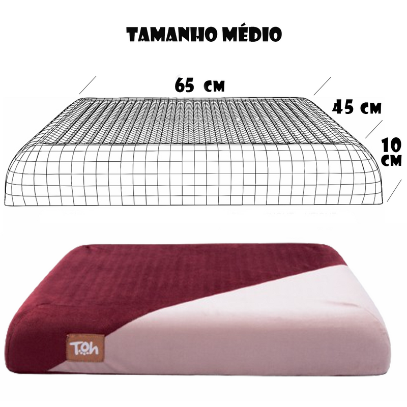Caminha Colchão Pet Capa Lavável c/ Ziper Super Macia Premium
