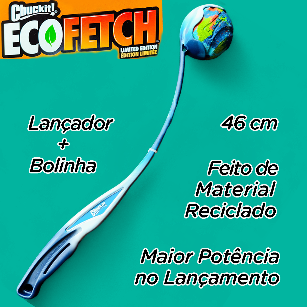 Brinquedo Pet Dog lançador ChuckIt + Bolinha Importado EUA