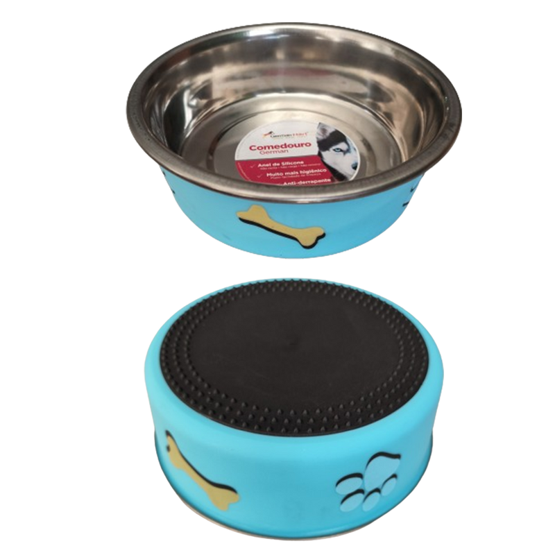 Comedouro Gato Cachorro Antiderrapante Premium Inox 800ml A