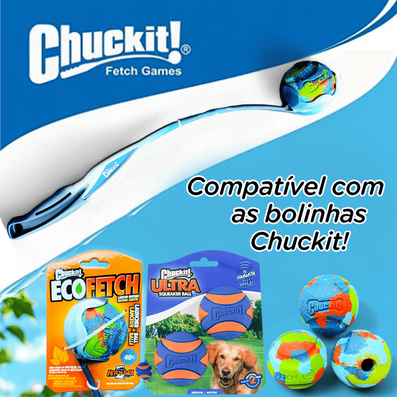 Brinquedo Pet Dog lançador ChuckIt + Bolinha Importado EUA
