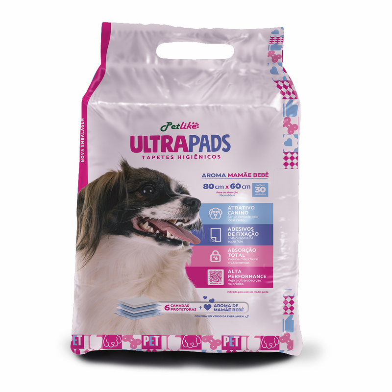 Tapete Higiênico Pet para Cães Super Aroma Bebê 80x60 30u