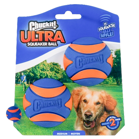 Brinquedo Pet Interativo Bolinha Borracha Apito 2 Unid ChuckIt